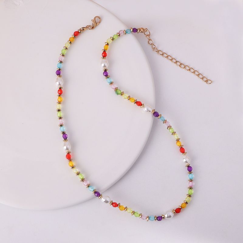 Rétro Multicolore Le Cuivre Collier Perle Cuivre Colliers