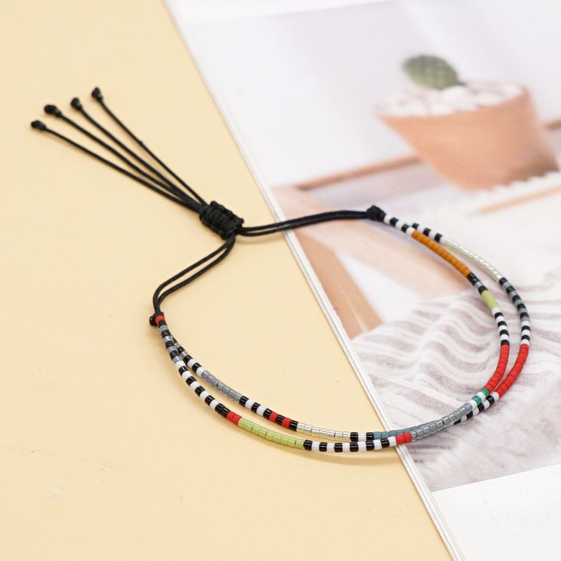 Simple Style Colorful Glass Beaded Bracelets