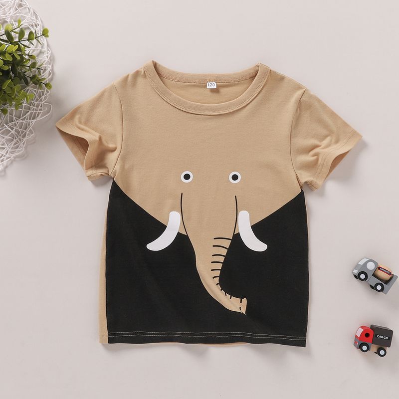 Décontractée L'éléphant Coton Impression Bébé Vêtements