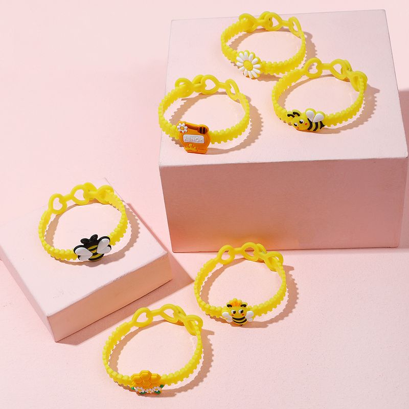 Cute Geometric Bee Pvc Epoxy Bracelets