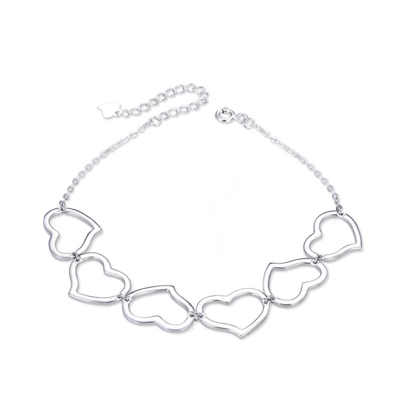 Fashion Simple Style Heart Shape Sterling Silver Plating Bracelets