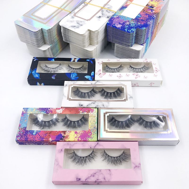 Three Dimensional Fluffy False Eyelashes Single Pair Package Butterfly Paper Box