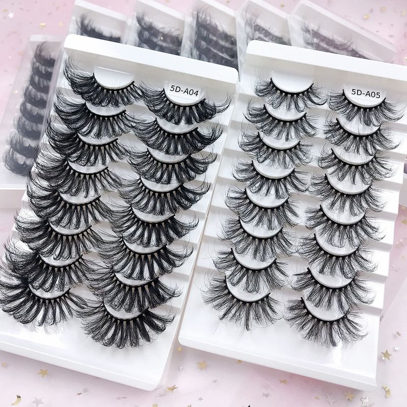 25mm Three-dimensional Thick Exaggerated Chemical Fiber False Eyelashes Eight Pairs