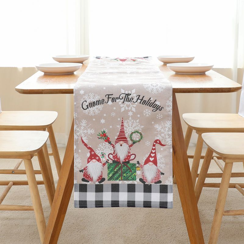 Christmas Rudolf Linen Banquet Party Tablecloth