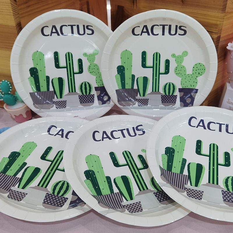 Simple Style Cactus Wood Tableware