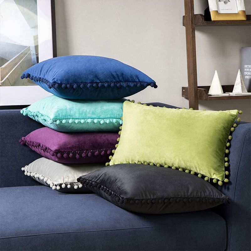 Fashion Solid Color Velvet Pillow Cases