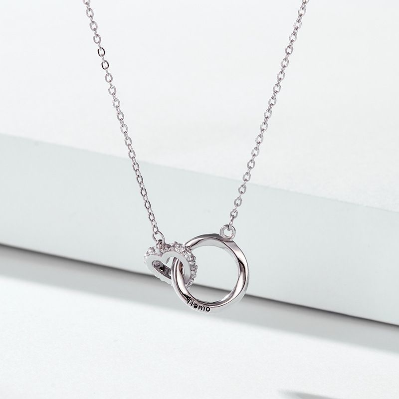 Mode Herzform Sterling Silber Halskette Mit Anhänger Inlay Zirkon 925 Silber Halsketten