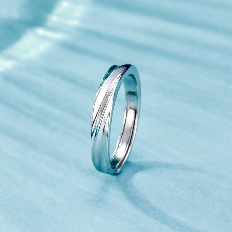 Simple Style Geometric Sterling Silver Open Ring Plating 925 Silver Rings