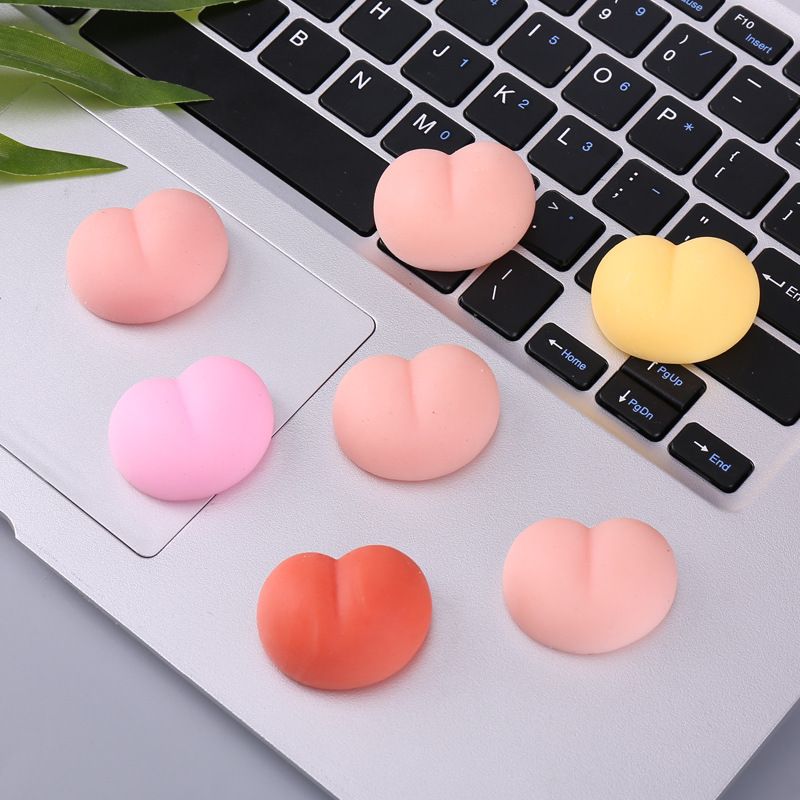Super Cute Solid Color Ass Decompression Soft Rubber Toy