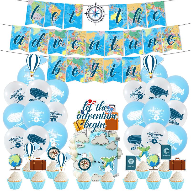 Map Airplane Paper Party Decorative Props