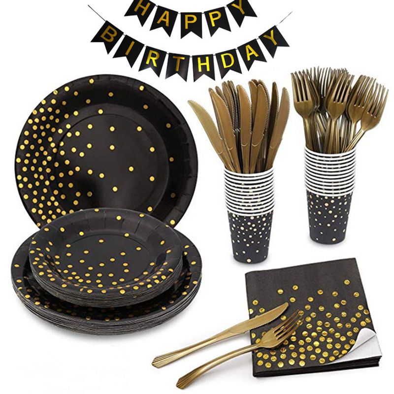 Birthday Round Dots Paper Party Tableware 1 Set