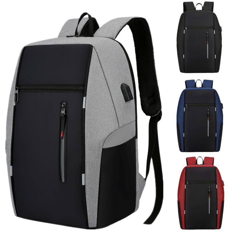 Men's Polyester Solid Color Fashion Square Zipper Functional Backpack
