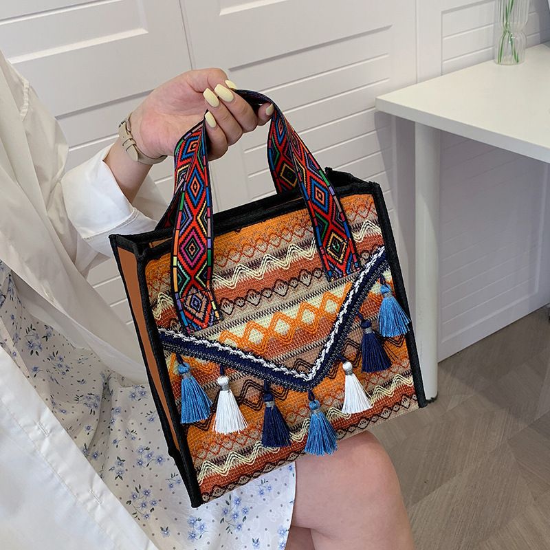 Women's Medium Canvas Ethnic Style Tote Bag