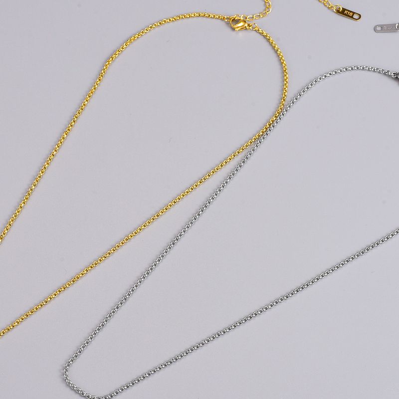 Simple Style Solid Color Titanium Steel Plating Necklace