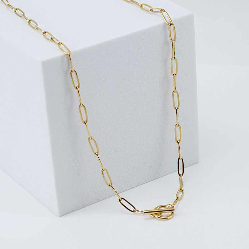 Mode Geometrisch Rostfreier Stahl Halskette Vergoldet Edelstahl Halsketten