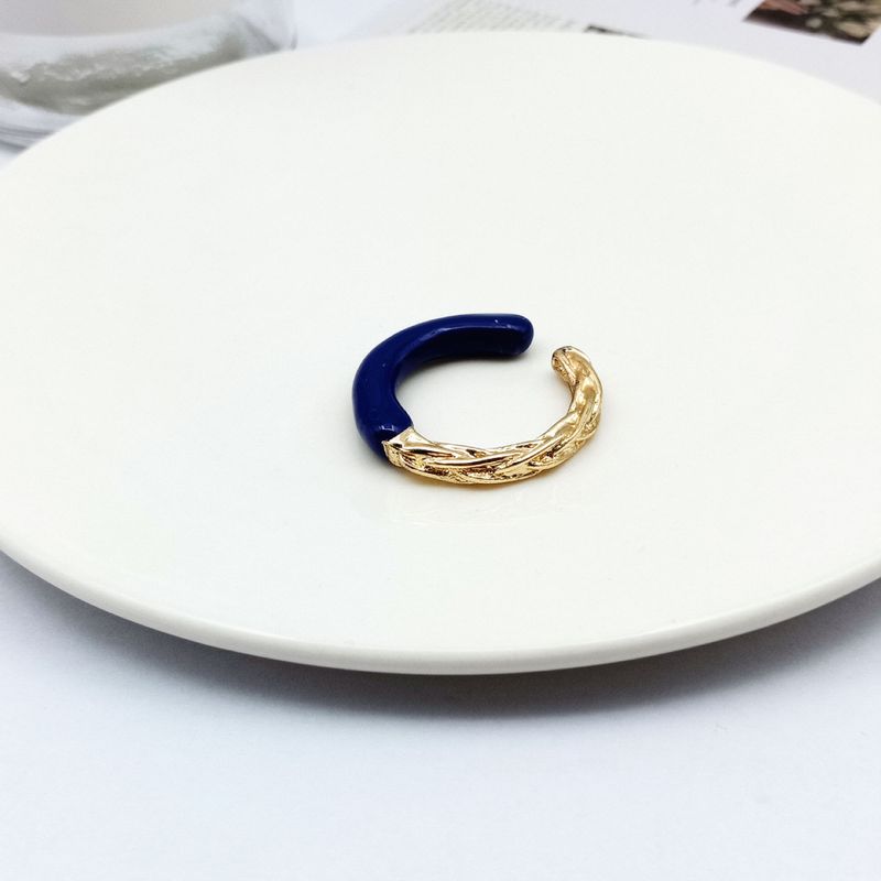 Mode Twist Legierung Emaille Offener Ring