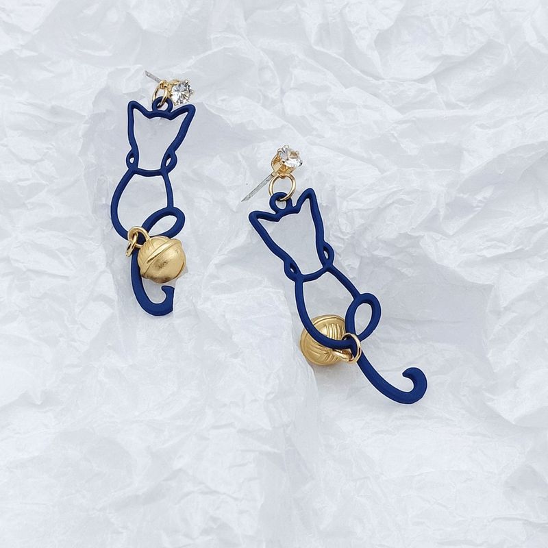 Simple Style Cat Alloy Stoving Varnish Drop Earrings