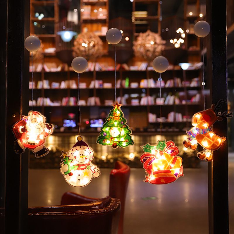 Weihnachten Süß Weihnachtsbaum Schneemann Kunststoff Gruppe Beleuchtung
