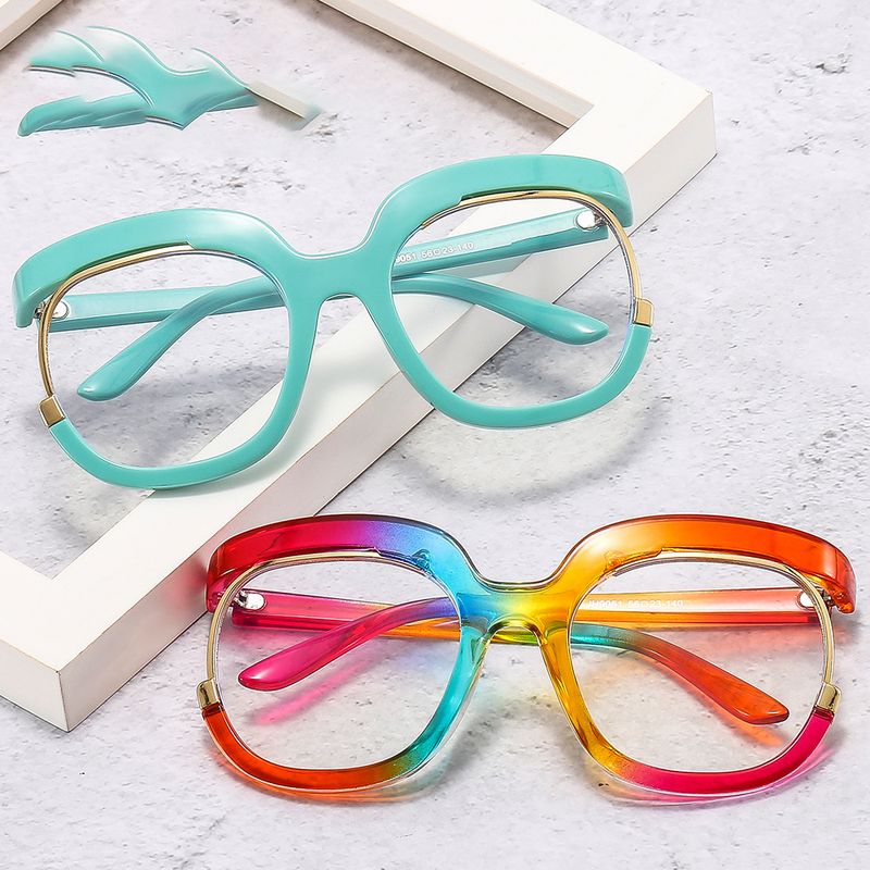 Fashion Solid Color Oval Frame Half Frame Optical Glasses