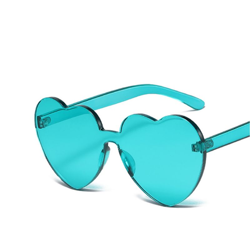 Retro Heart Shape Pc Special-shaped Mirror Frameless Women's Sunglasses