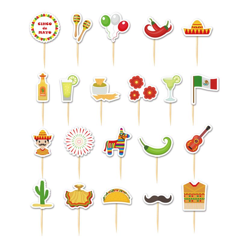Cumpleaños Cactus Fruta Papel Fiesta Suministros De Decoración De Pasteles 21 Piezas