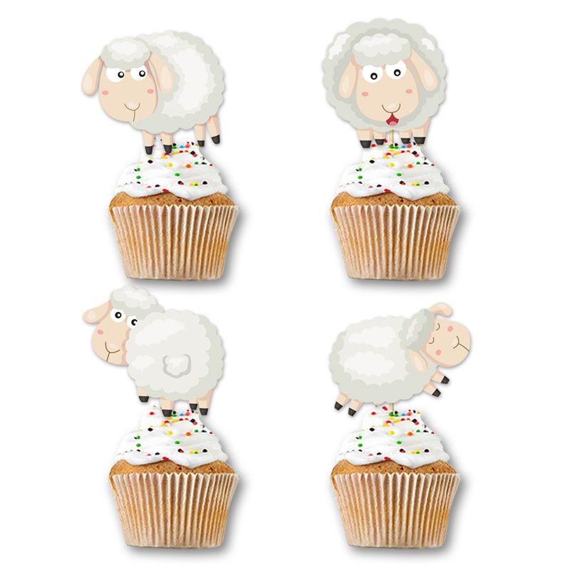 Birthday Sheep Paper Party Cake Decorating Supplies