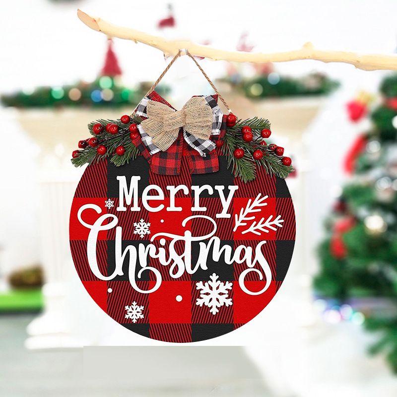 Creative Holiday Party Christmas Wooden Craft Bow Decoration Pendant