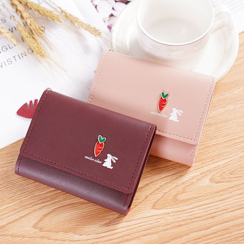Women's Spring&summer Pu Leather Cartoon Cute Square Zipper Buckle Small Wallet