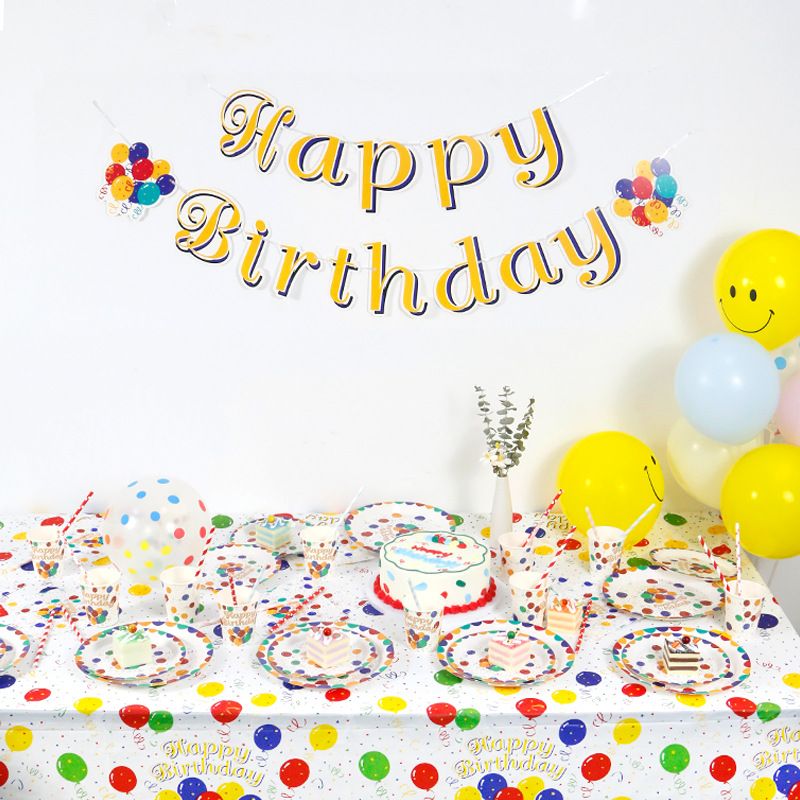 Birthday Cute Balloon Paper Party Tableware