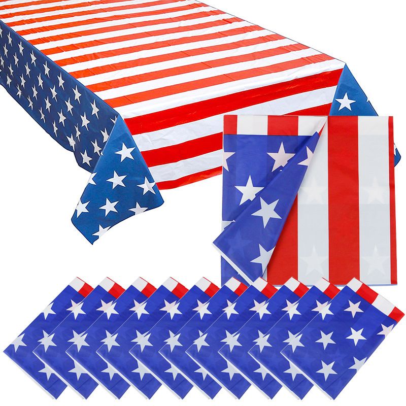 Día De La Independencia Clásico Bandera Estadounidense Peva Fiesta Manteles