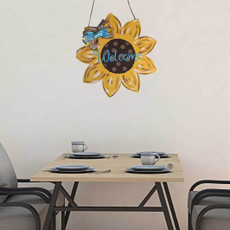 Welcome30 * 30 En Bois Suspendus Creative Décoration Murale De Tournesol Doorplate