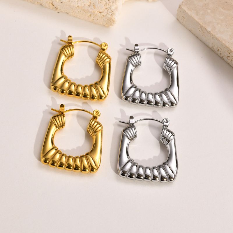 Fashion U Shape Stainless Steel Earrings Plating Stainless Steel Earrings