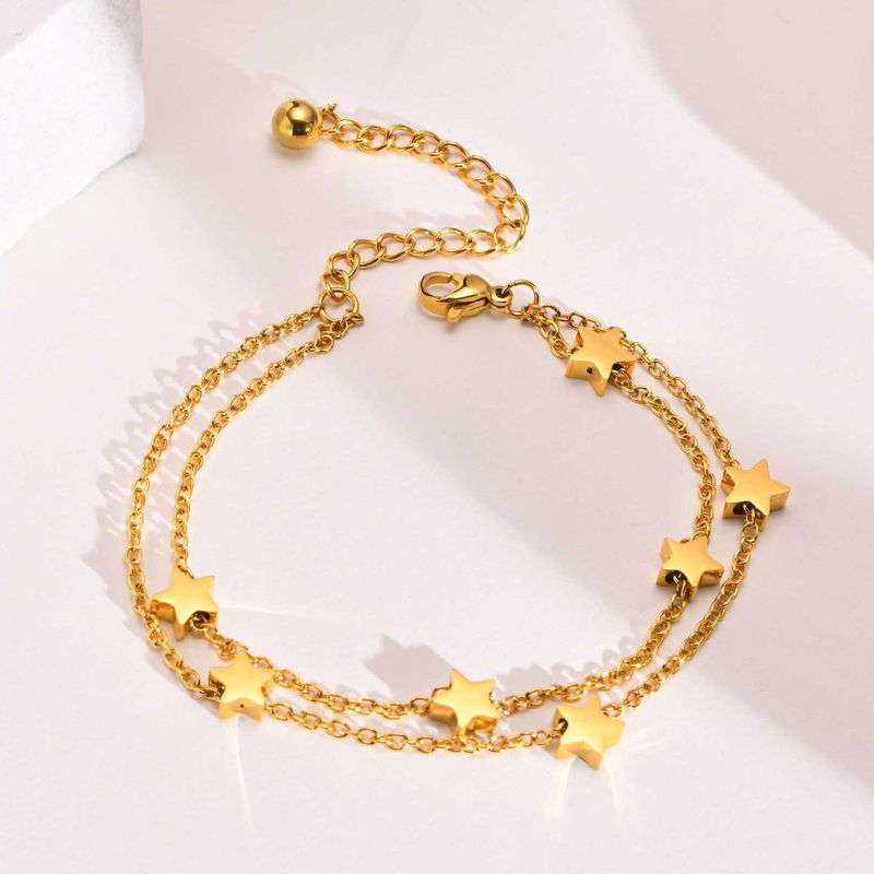 Acero Titanio Estilo Simple Enchapado Estrella Pulsera