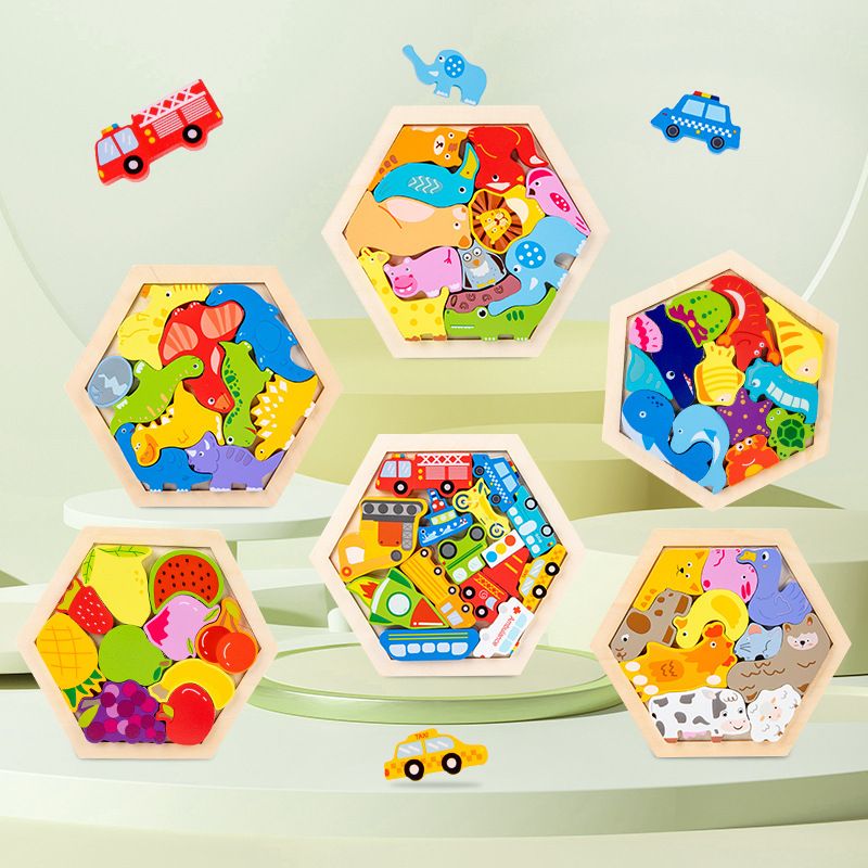 Wooden Three-dimensional Cartoon Puzzle Children's Educational Toys