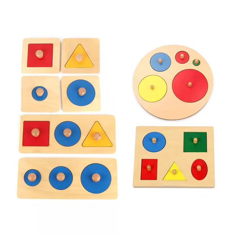 Geometric Training Aid Shape Matching Wooden Puzzle Educational Toys