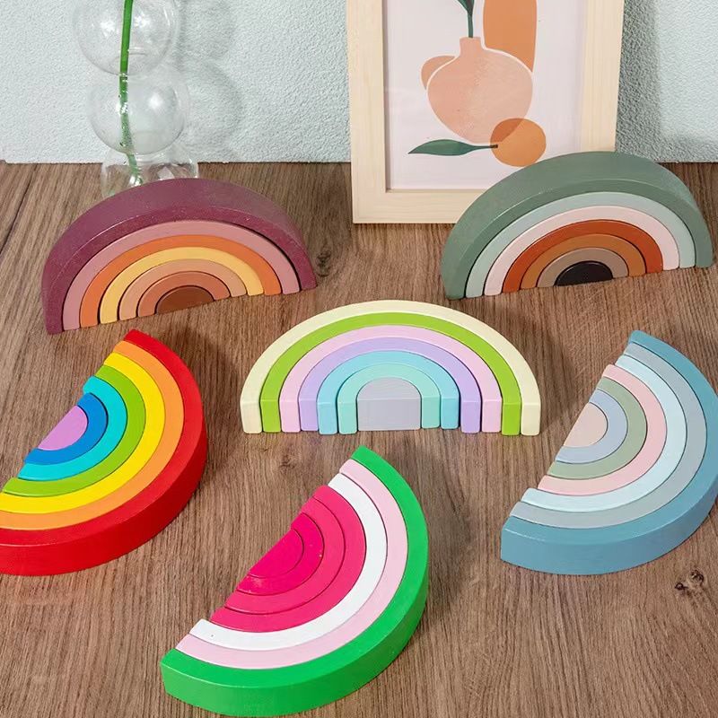 Children's Educational Rainbow Building Blocks Jenga Toys