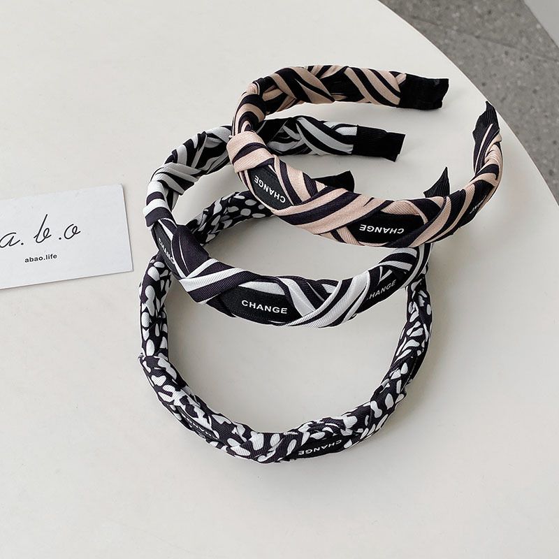Simple Style Stripe Cloth Patchwork Hair Band