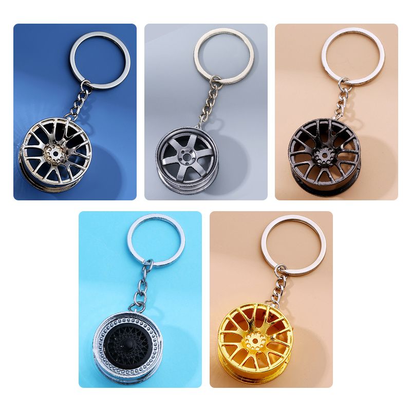 Cool Style Solid Color Alloy Shiny Metallic Plating Bag Pendant Keychain
