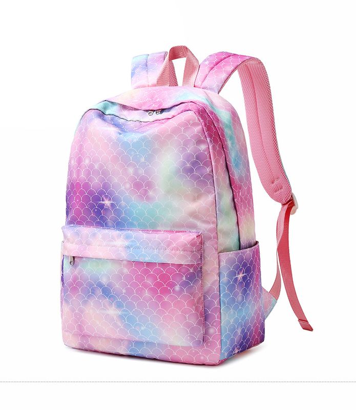 Fashion Gradient Color Square Zipper Fashion Backpack