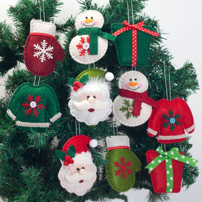 Christmas Christmas Tree Santa Claus Brushed Cloth Nonwoven Party Hanging Ornaments 1 Set