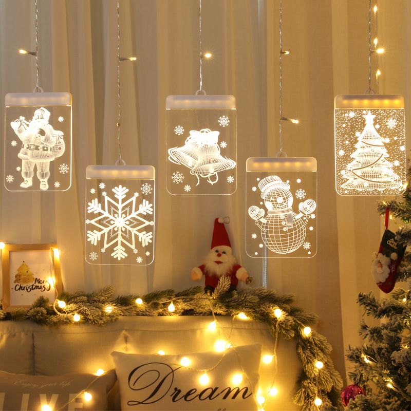 Christmas Cute Christmas Tree Santa Claus Plastic Party Lightings