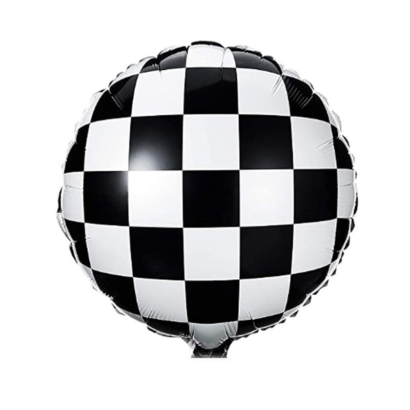 Birthday Stripe Checkered Aluminum Film Party Balloons