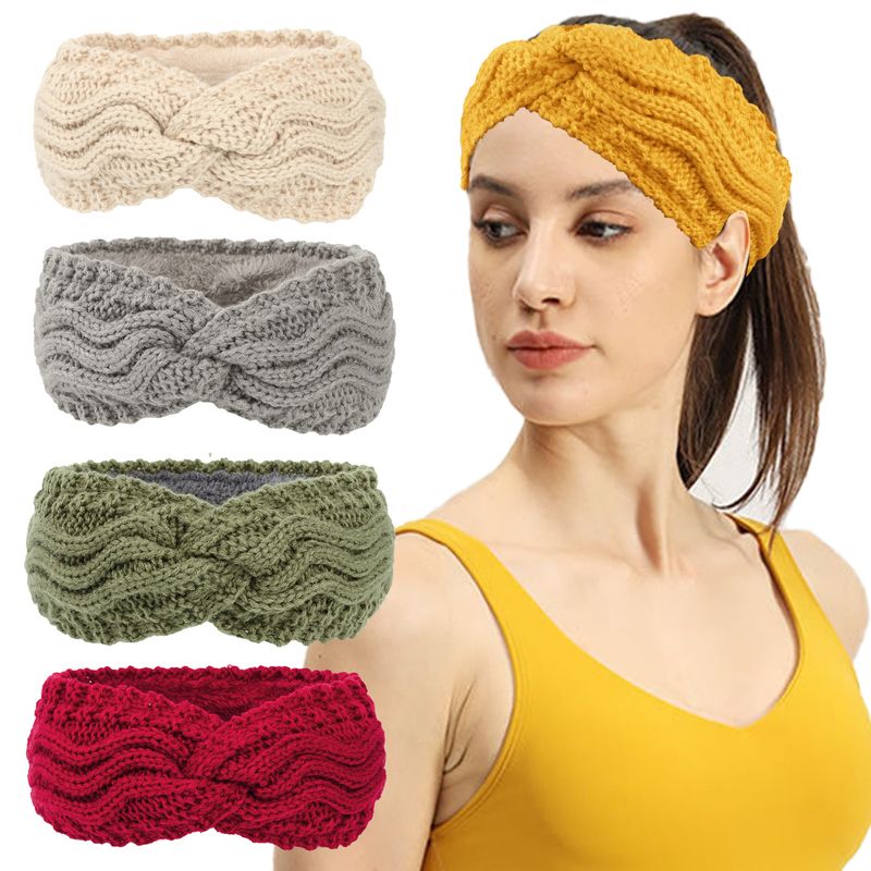 Fashion Solid Color Acrylic Patchwork Hair Band