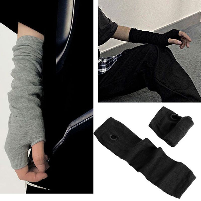 Women's Fashion Color Block Knitted Fabric Arm Sleeves