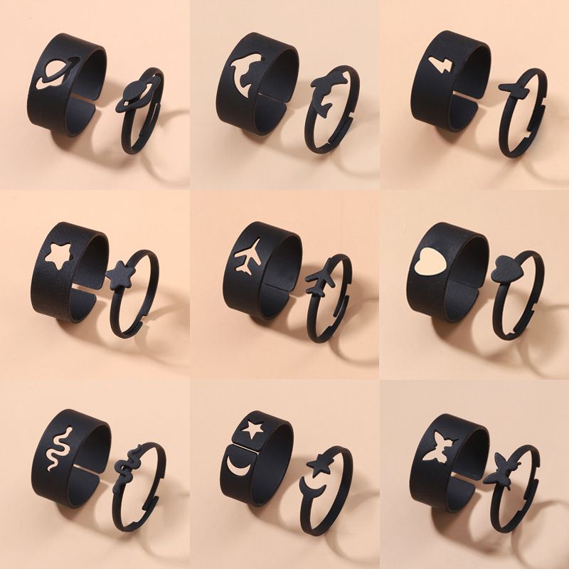 Fashion Star Butterfly Airplane Metal Stoving Varnish Unisex Open Ring