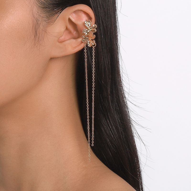 Fashion Geometric Flower Alloy Tassel Ear Clips 1 Piece