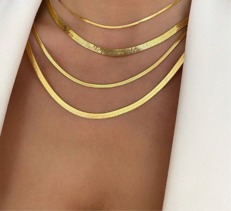Simple Style Geometric Stainless Steel Plating Layered Necklaces