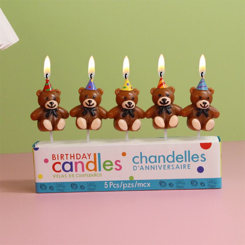 Birthday Bear Paraffin Birthday Candle