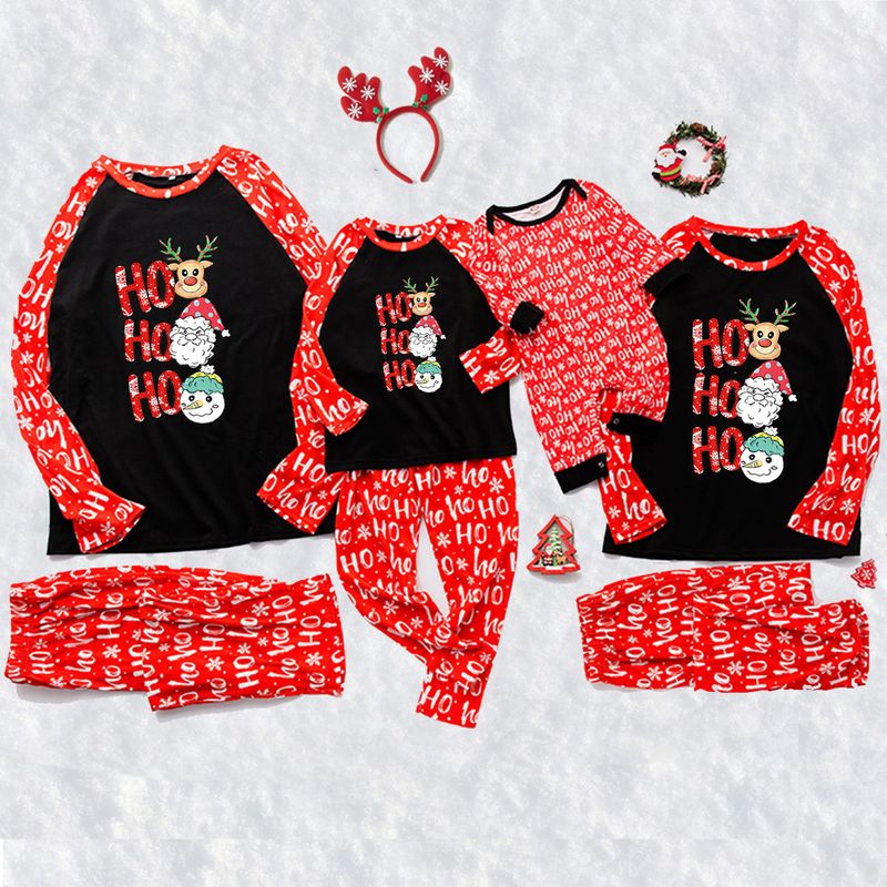 Fashion Santa Claus Deer Polyester Family Matching Outfits