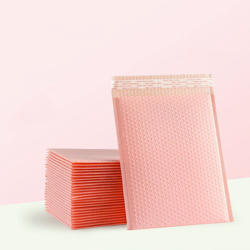 Pink Thickened Matte Film Bubble Bag Waterproof Shockproof Packaging Bag